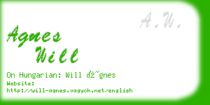 agnes will business card